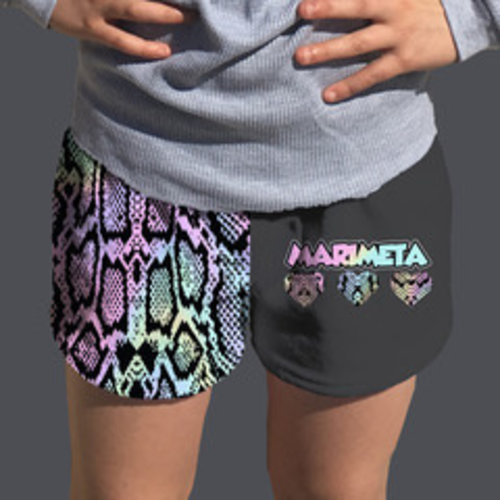Camp Marimeta Pastel Snake Skin Fuzzy Shorts Camp Marimeta Pastel Snake Skin Fuzzy Shorts