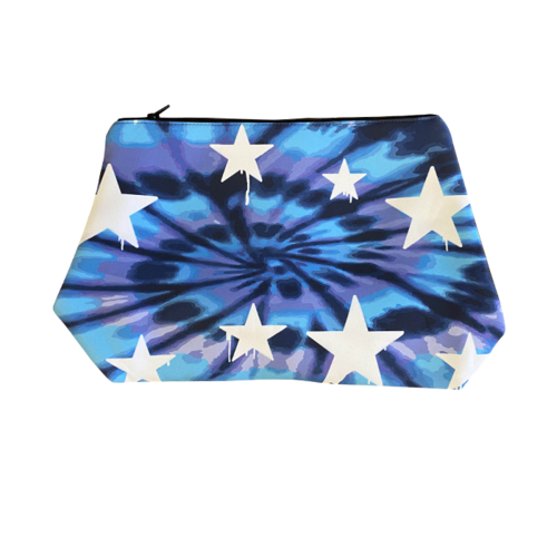 Tie Dye Dripping Stars Large Neoprene Cosmetic Bag Tie Dye Dripping Stars Large Neoprene Cosmetic Bag