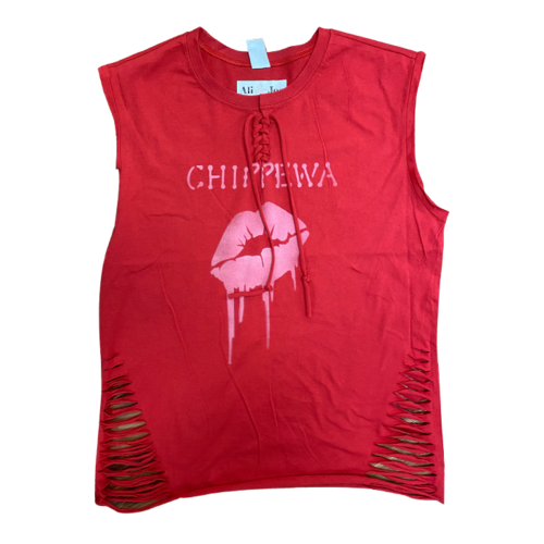 Dripping Lips Tonal Laced Up Camp Muscle Shirt Dripping Lips Tonal Laced Up Camp Muscle Shirt