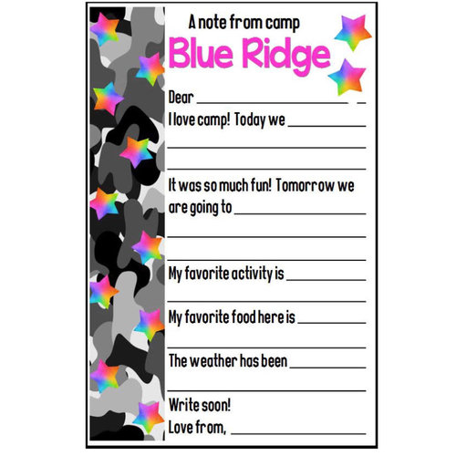 Camo Stars Fill-In Notecards Camo Stars Fill-In Notecards