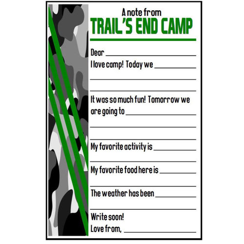 Camo Stripe Fill-In Notecards Camo Stripe Fill-In Notecards