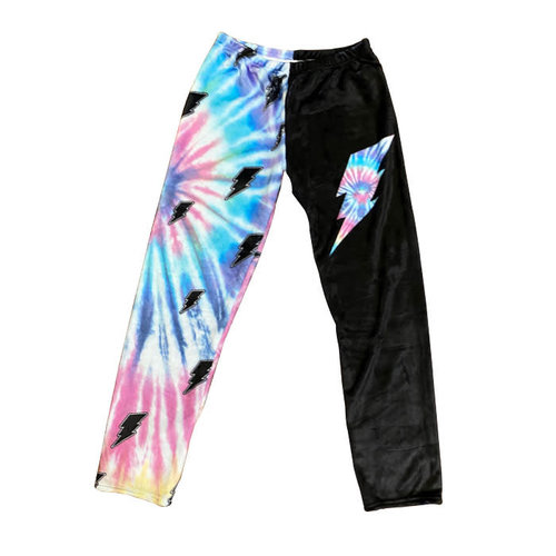 Tie Dye Bolt Fuzzy Pants Tie Dye Bolt Fuzzy Pants