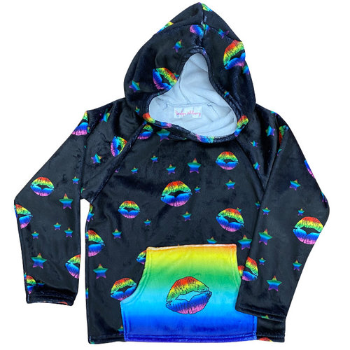 Rainbow Lips Fuzzy Hoody Rainbow Lips Fuzzy Hoody