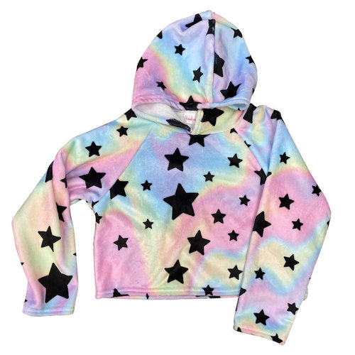 Pastel Tie Dye Star Fuzzy Cropped Hoody Pastel Tie Dye Star Fuzzy Cropped Hoody