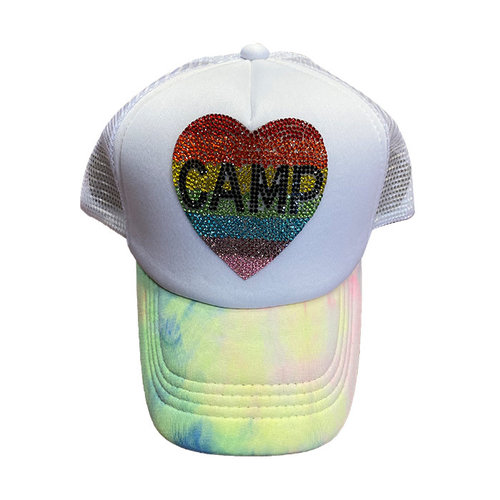 Camp Rainbow Heart Bling Trucker Hat Camp Rainbow Heart Bling Trucker Hat