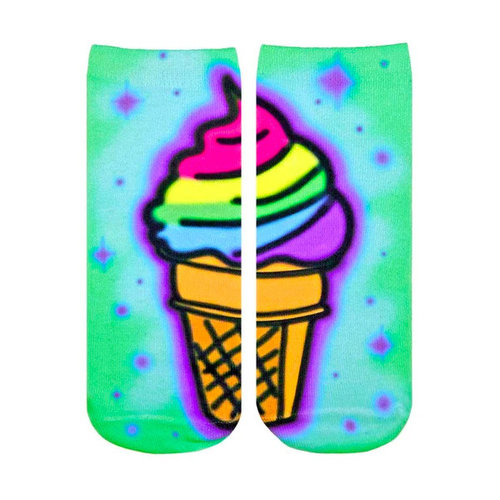 Ice Cream Cone Airbrush Ankle Sock Ice Cream Cone Airbrush Ankle Sock