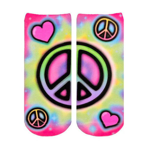 Tie Dye Peace Airbrush Ankle Sock Tie Dye Peace Airbrush Ankle Sock