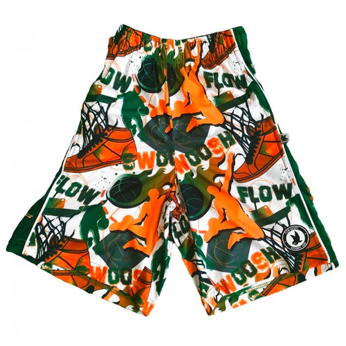 Swoosh Green & Orange Flow Society Shorts Swoosh Green & Orange Flow Society Shorts