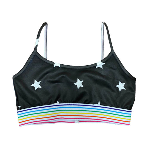 Black and White Stars Sports Bra Black and White Stars Sports Bra