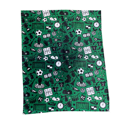 Green Soccer Fuzzy Blanket Green Soccer Fuzzy Blanket