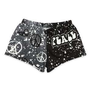 Black And White Peace French Terry Shorts