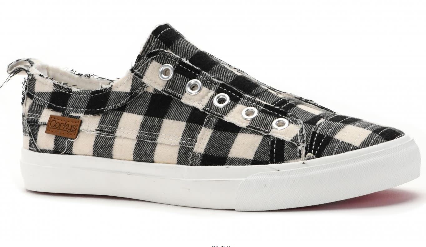 black and white plaid sneakers