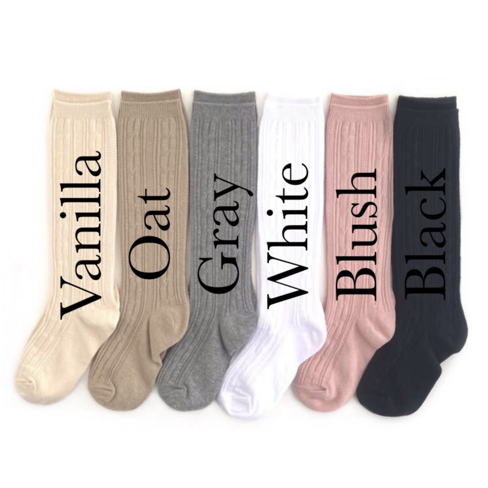 Neutrals Cable Knit Socks