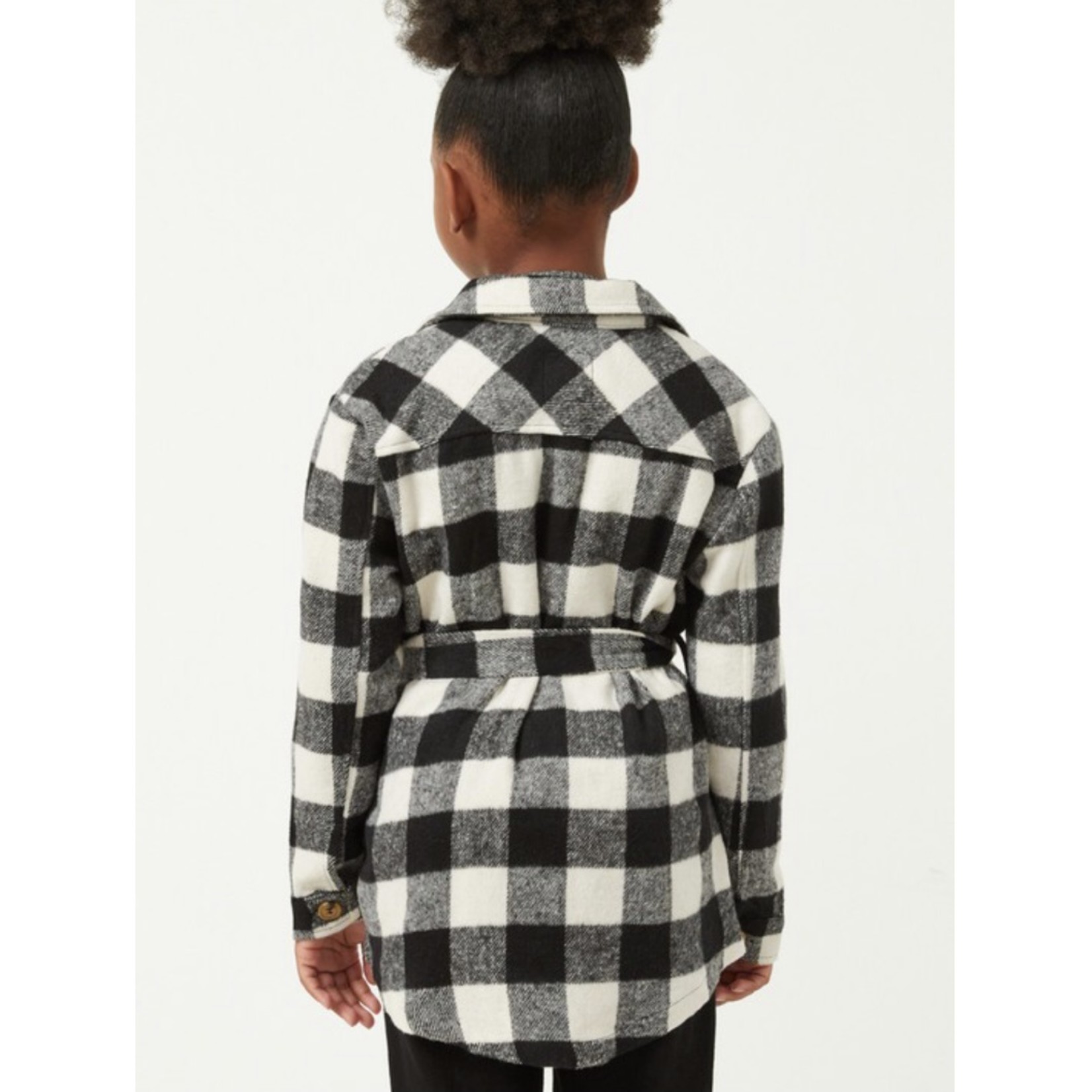 Hayden Girls Plaid Belted Shacket