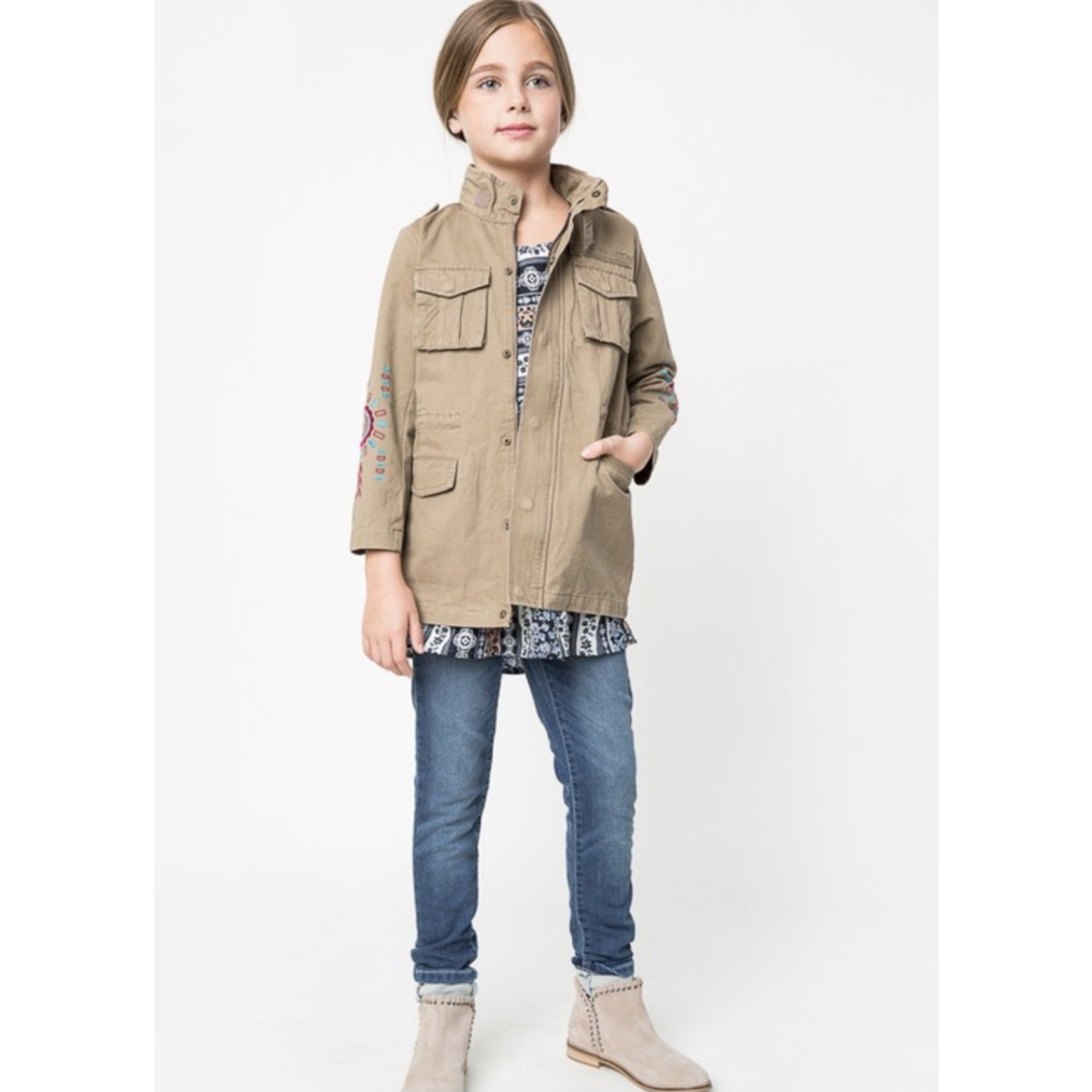 Hayden Girls Olive Cargo Jacket - Size 9/10