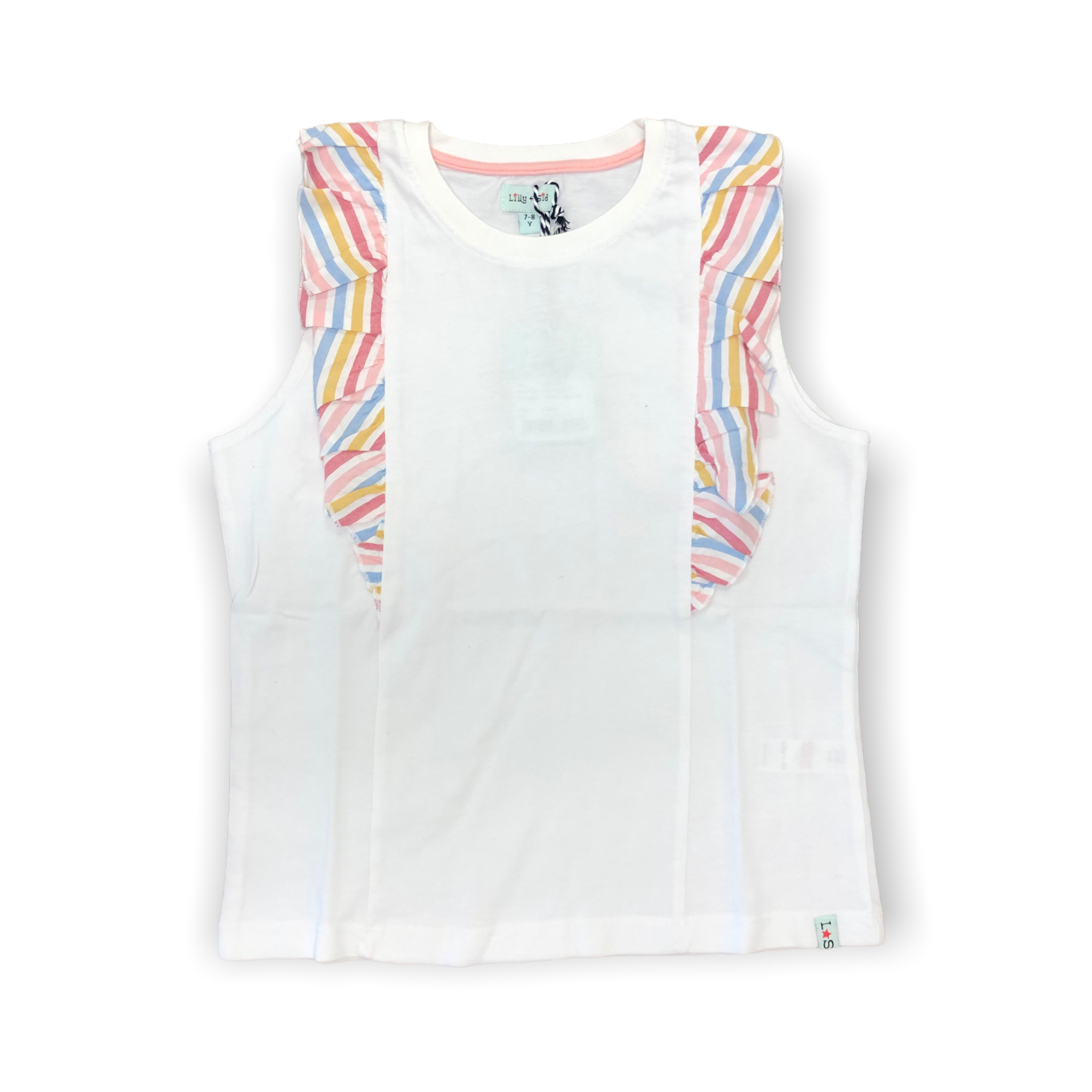 Lilly + Sid Candy Stripe Frill Top