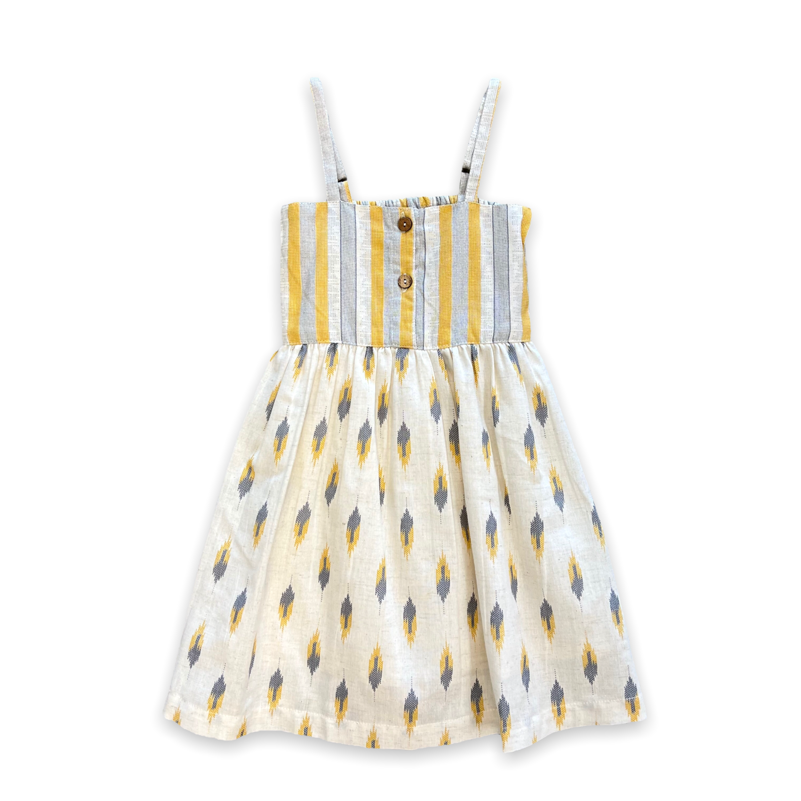 Yo Baby Yellow/Grey Stripe Dress #22-461