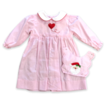 Petit Ami Pink Santa/Heart Bib Dress