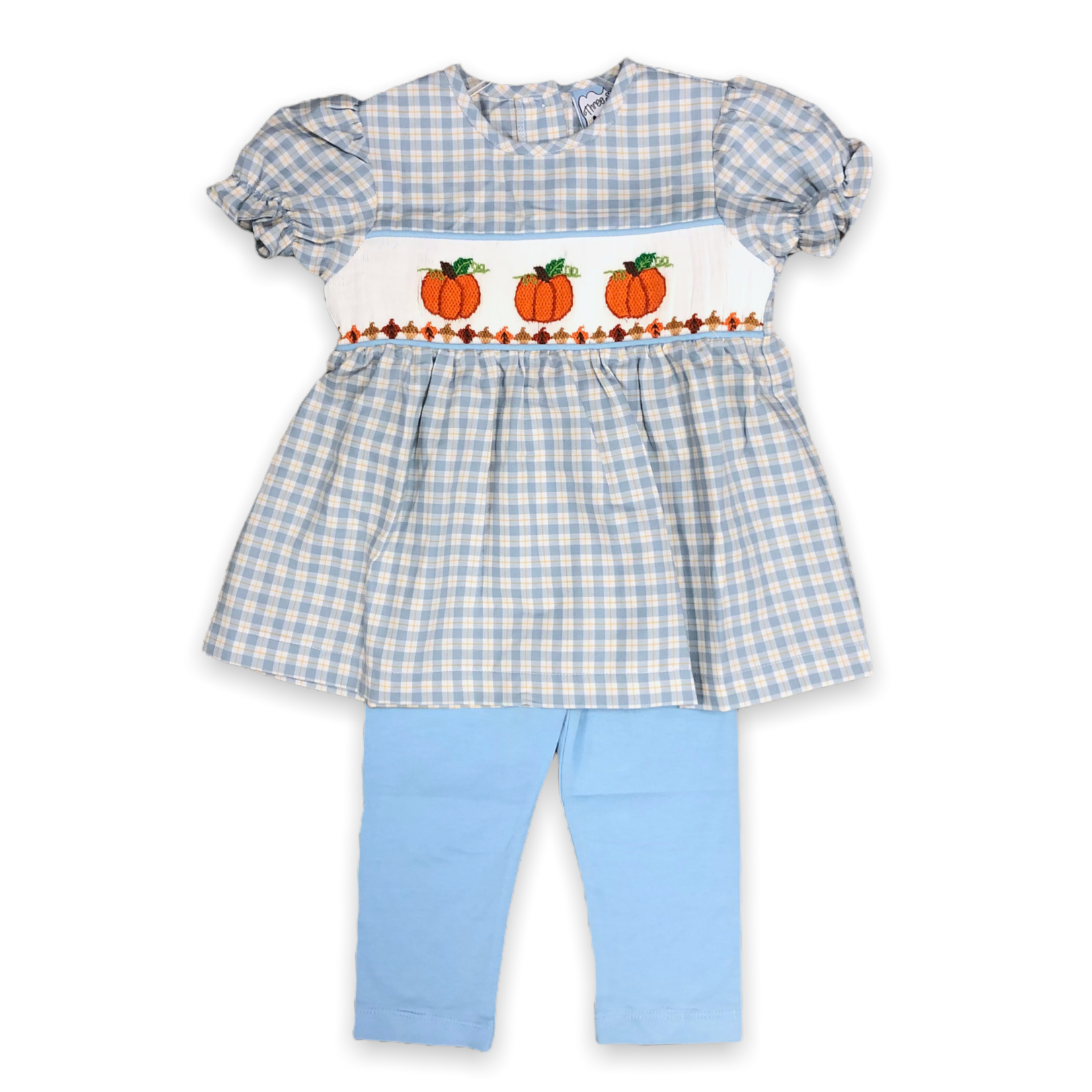 Three Sisters Pumpkin Smocked Legging Set #22-708