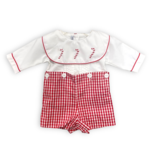 Sweet Dreams Candy Cane French Knot Suit (Size 3M)