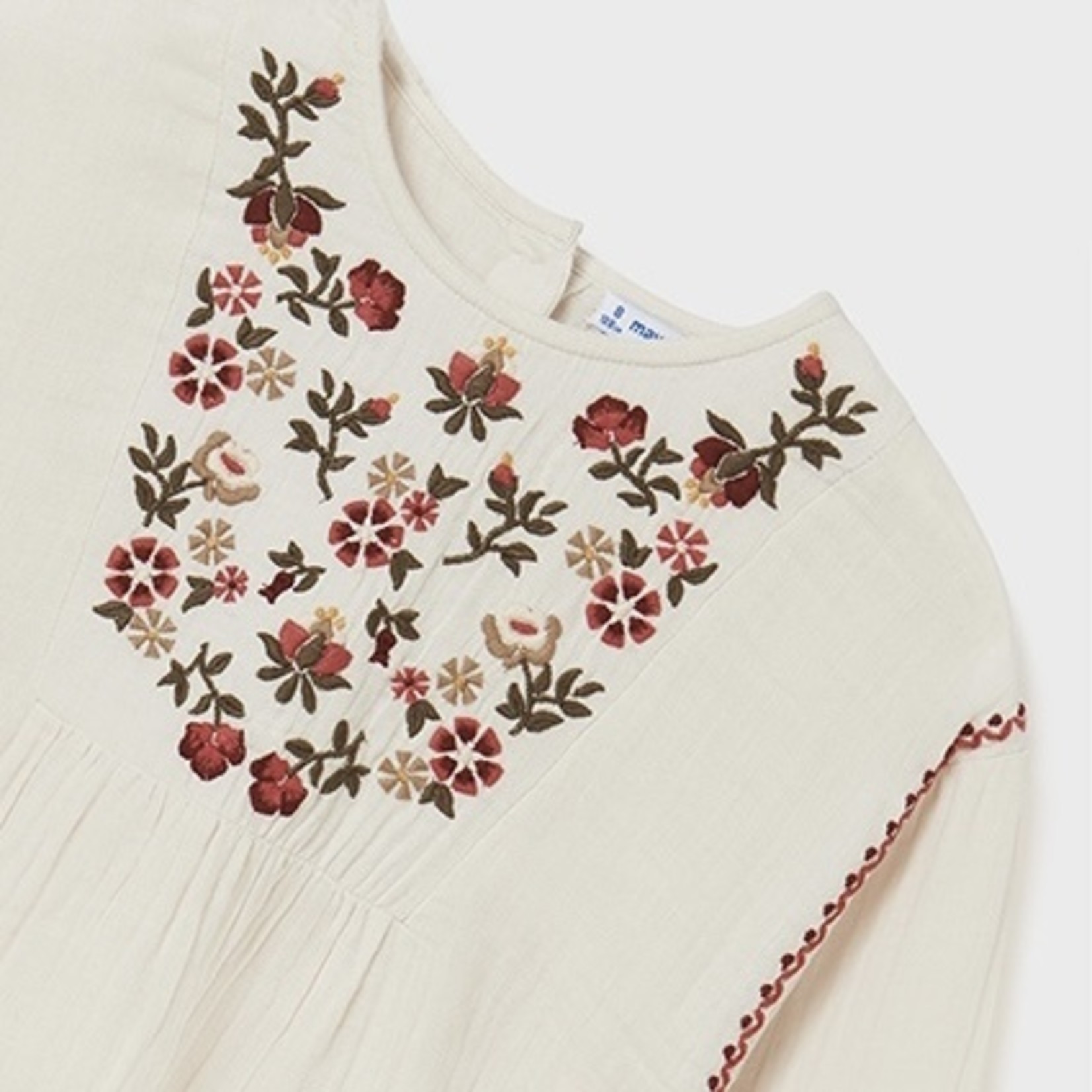 Mayoral Chickpea Embroidered Blouse (Size 12)