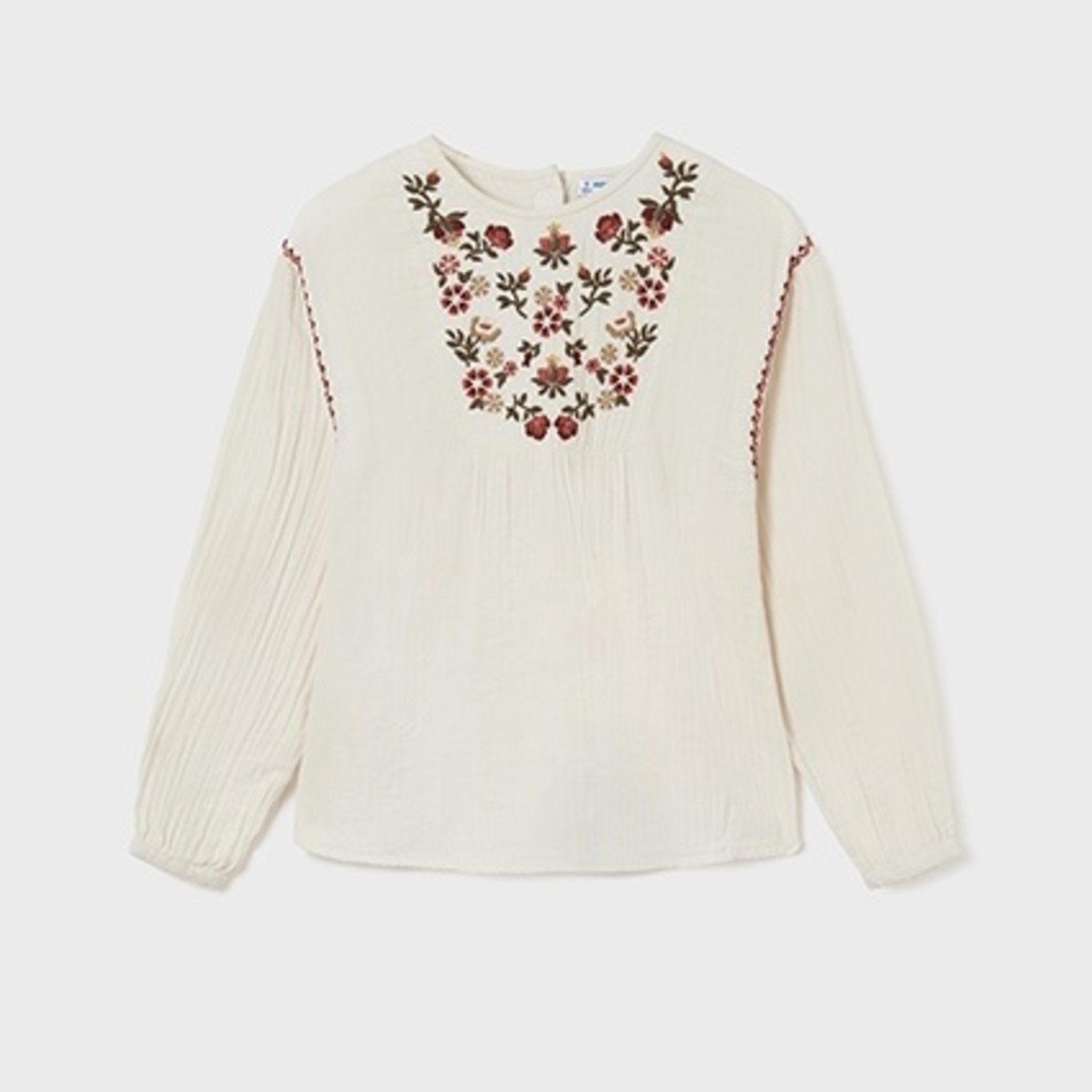 Mayoral Chickpea Embroidered Blouse #22-883
