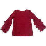 ML Kids Burgundy Ruffle Sleeve Top - Size 14