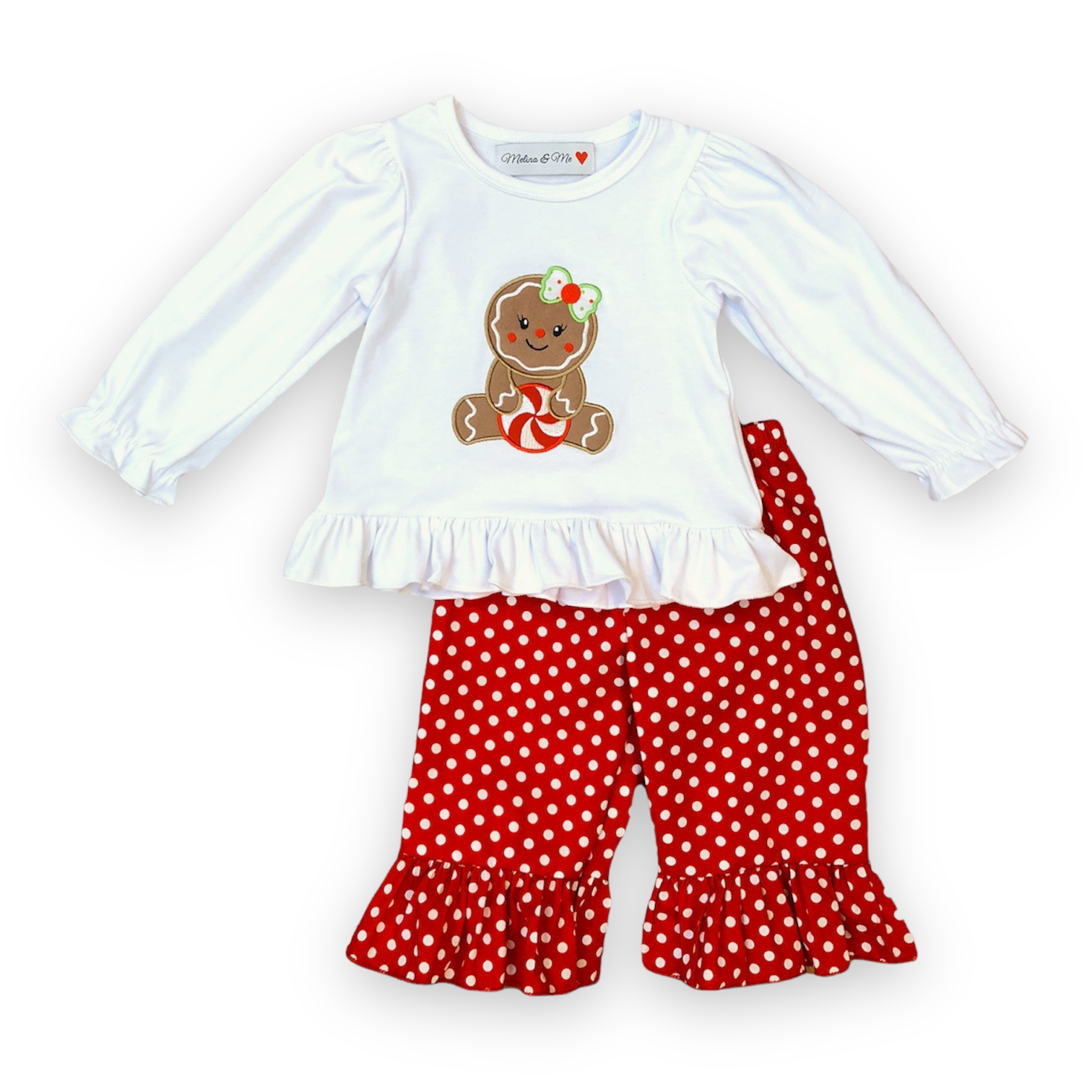 Melina & Me Appliqué Gingerbread Girl Outfit Ruffle Me This