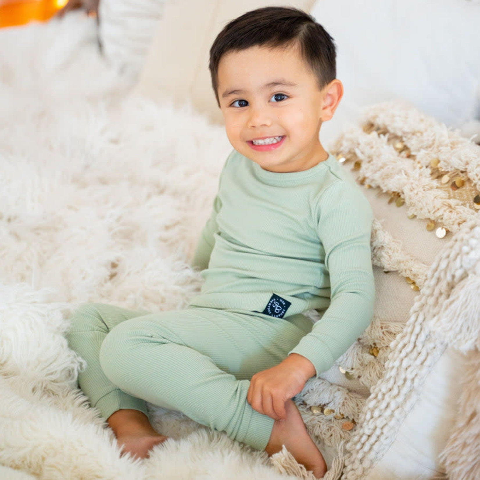 Sweet Bamboo Desert Sage Ribbed Lounge PJ