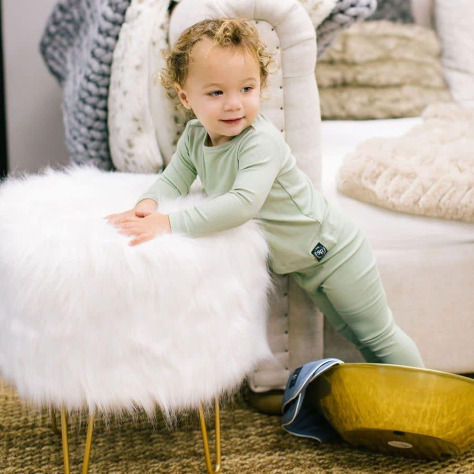 Sweet Bamboo Desert Sage Ribbed Lounge PJ
