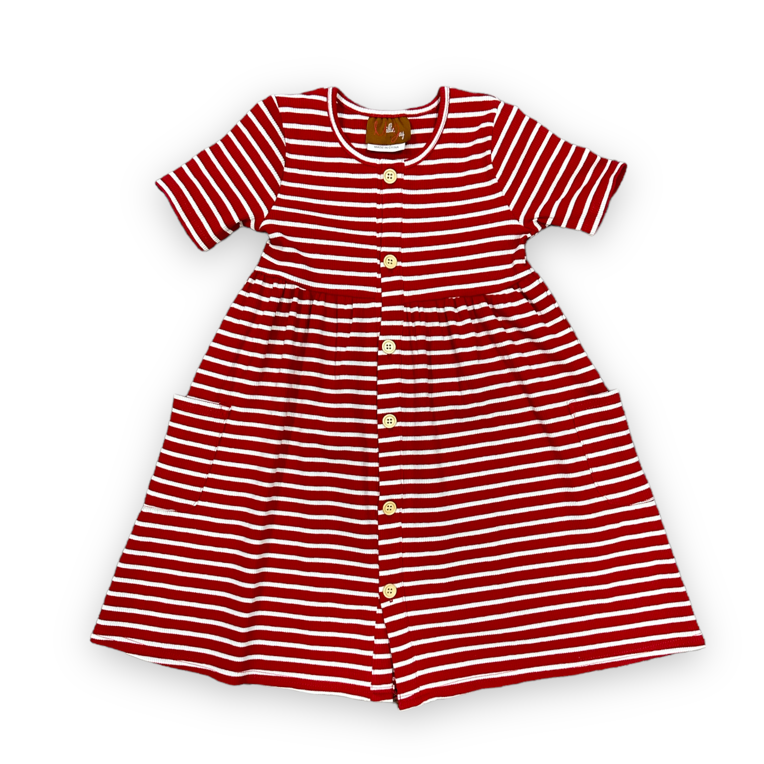 Millie Jay Ribbed Dress - Rose Stripe - Ruffle Me This