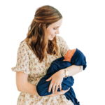 Swaddle Blanket & Hat Set - Navy Blue