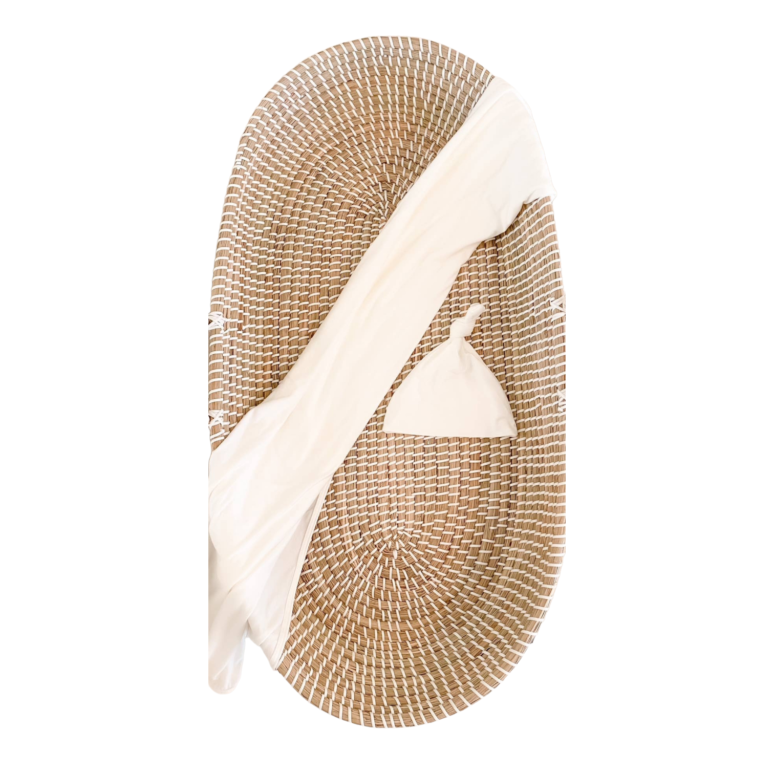 Gender Neutral Baby Newborn Swaddle Blanket & Hat Set White Ruffle