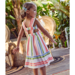 Mayoral Striped Smocked Strap Dress