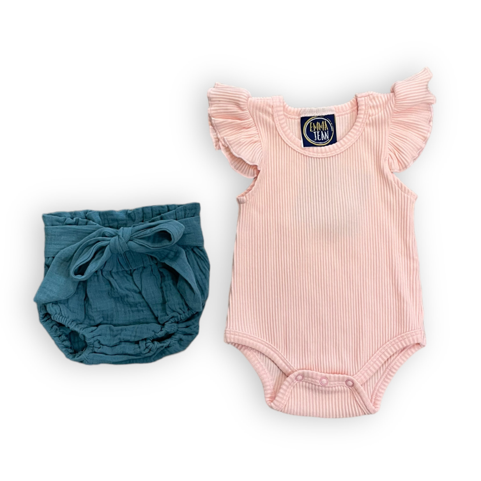 Emma Jean Peach/Teal Bloomer Set