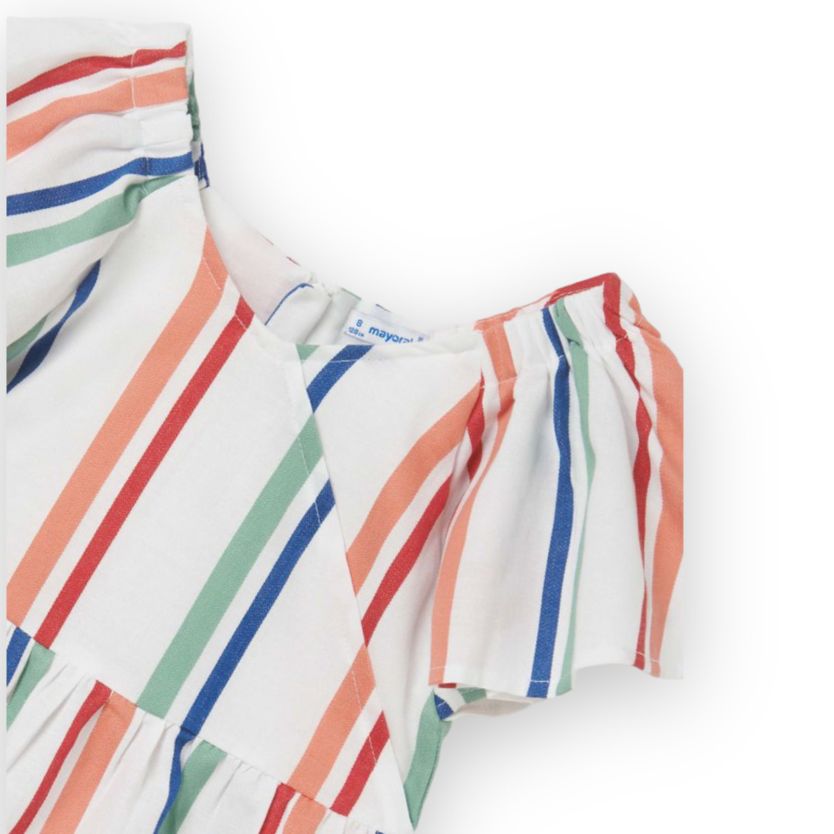 Mayoral Striped Short Sleeve Blouse (Size 12)