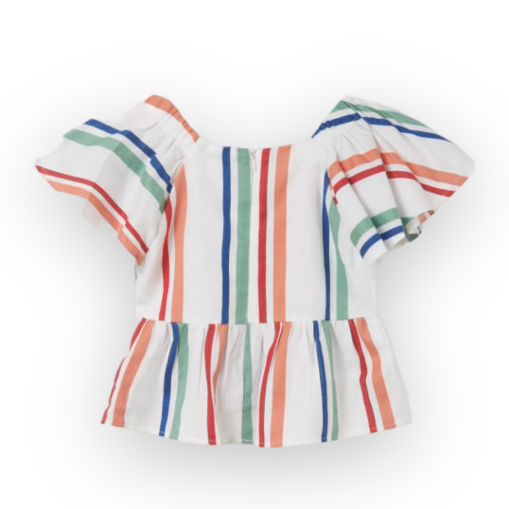 Mayoral Striped Short Sleeve Blouse (Size 12)