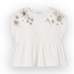 Mayoral Emb Flower Short Sleeve Top (Size 4)