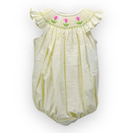 Charming Little One Spring Tulip Smocked Bubble