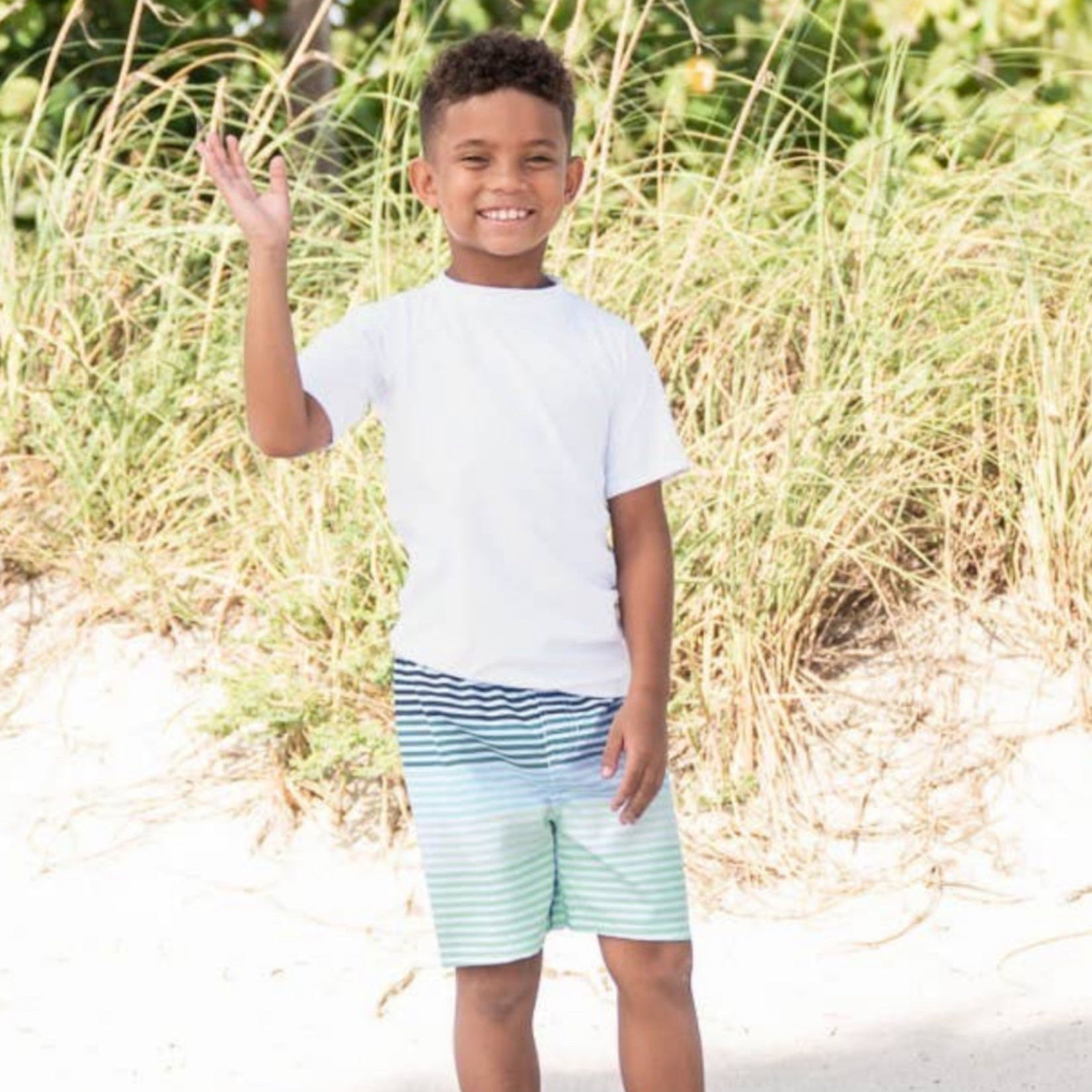 Rugged Butts Coastal Stripe Swim Trunks