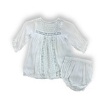 Yo Baby Blue L/S Crochet Baby Set