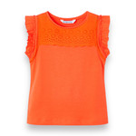 Mayoral Orange Flutter Short Sleeve Top (Size 3)
