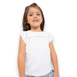 Mayoral White Flutter Short Sleeve Top