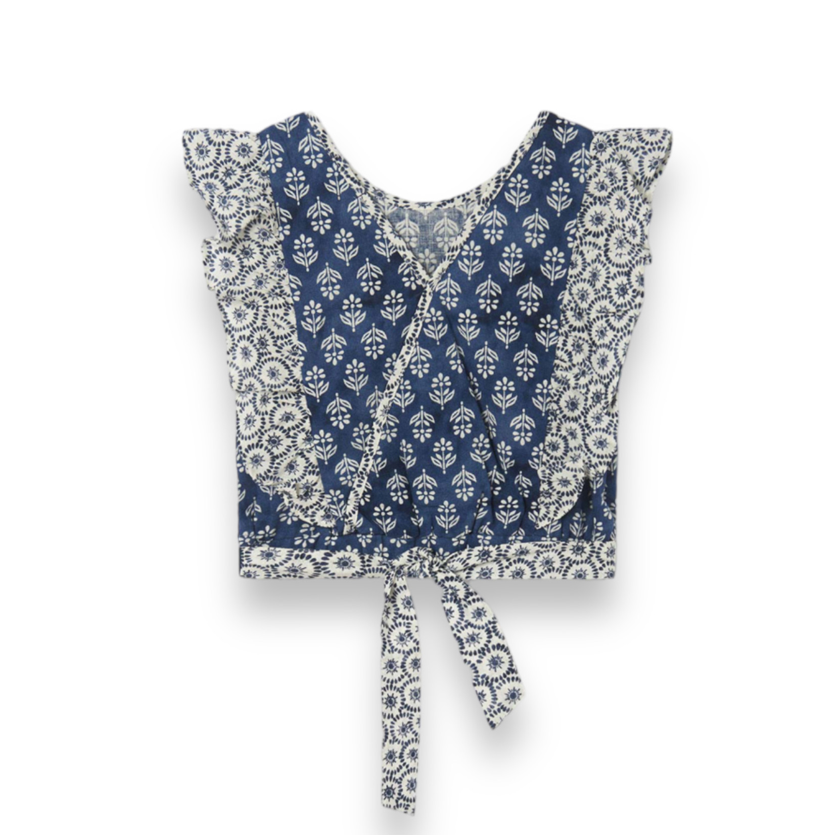 Mayoral Blue Flutter Printed Blouse