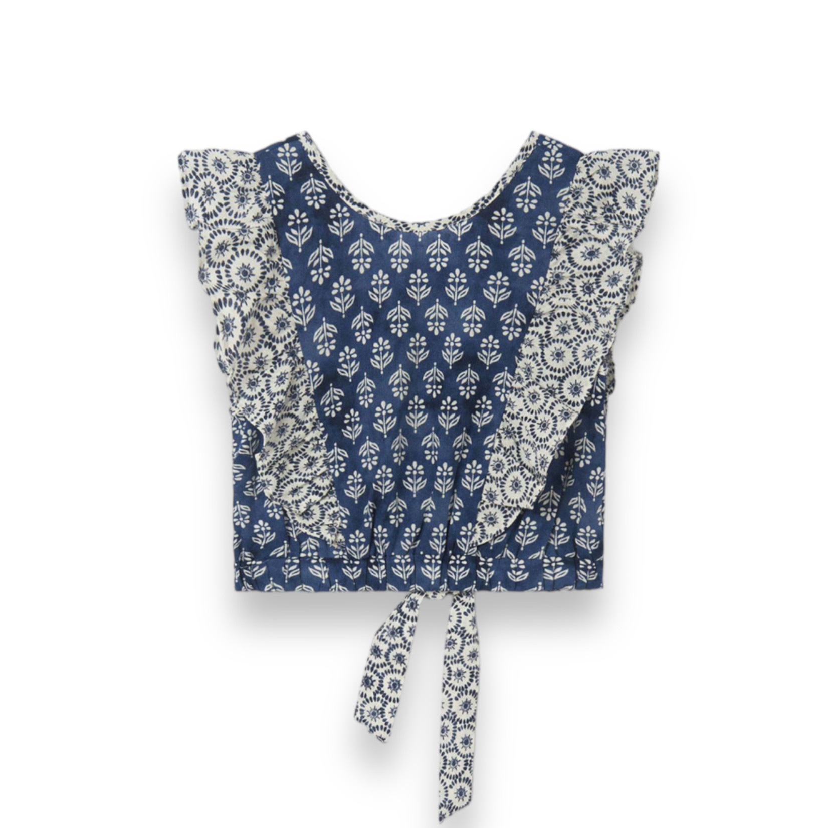 Mayoral Blue Flutter Printed Blouse
