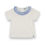 Lilly + Sid Blue Striped Ruffle Top