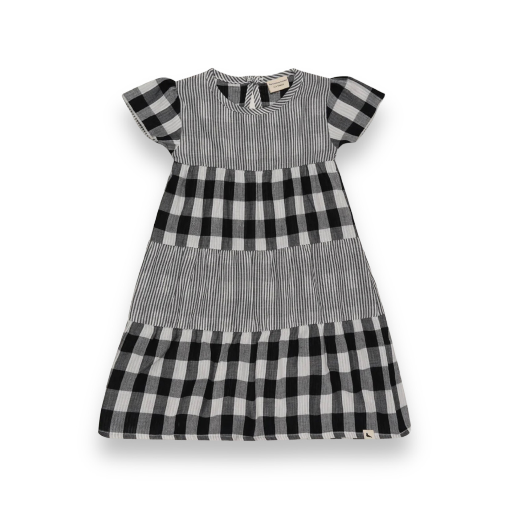 Turtledove London Stripe/Check Black Dress