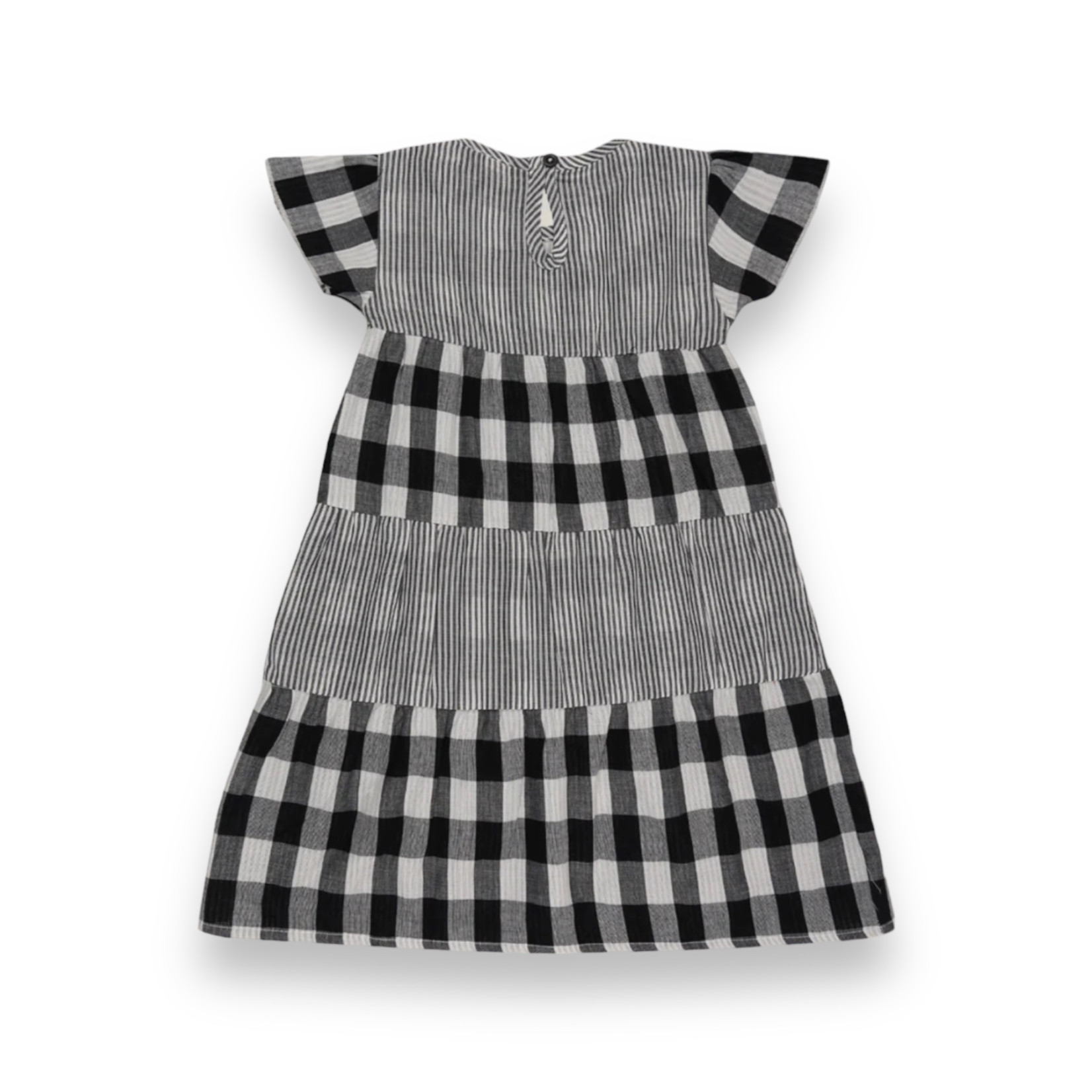 Turtledove London Stripe/Check Black Dress