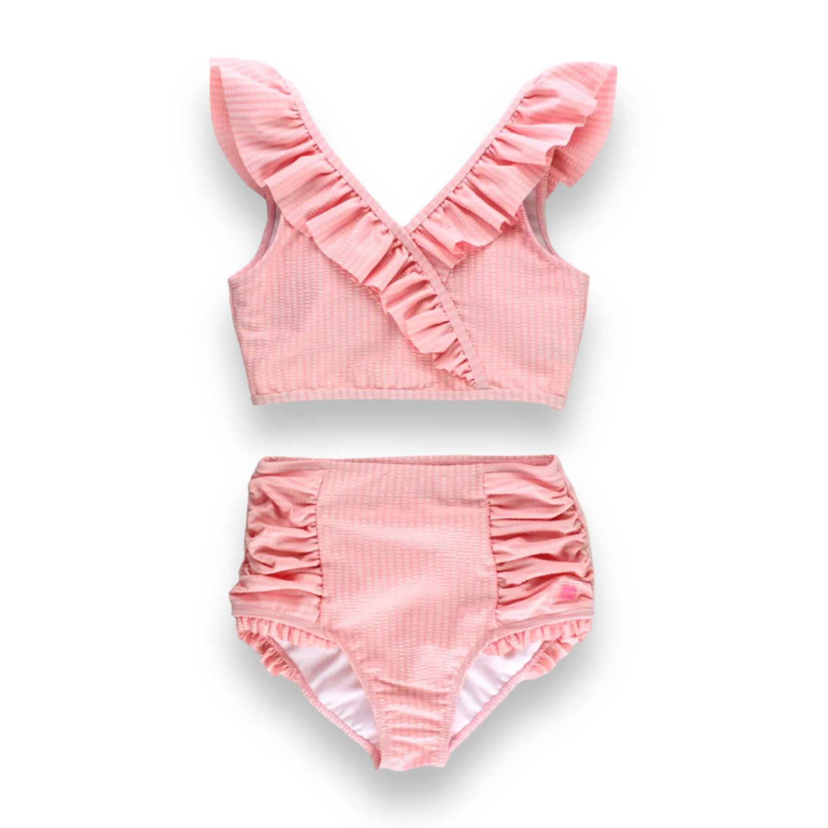 Blank Seersucker Ruffle Bikini