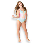 Ruffle Butts Rainbow Tie Dye Henley One Piece